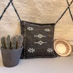 Deep mocha brown colored cactus silk pillowcases. This one with yellow and white details.