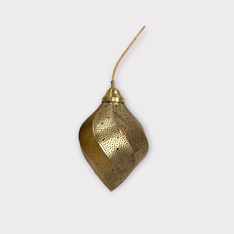 Marokkansk pendellampe twist dråbe - Messing - 33 cm