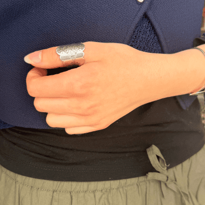 Lunja ring i sølv håndlavet i Marokko.