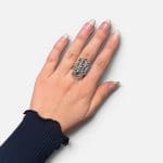 Enamel Fatima ring 2 in beautiful colors. Silver ring handmade in Morocco.