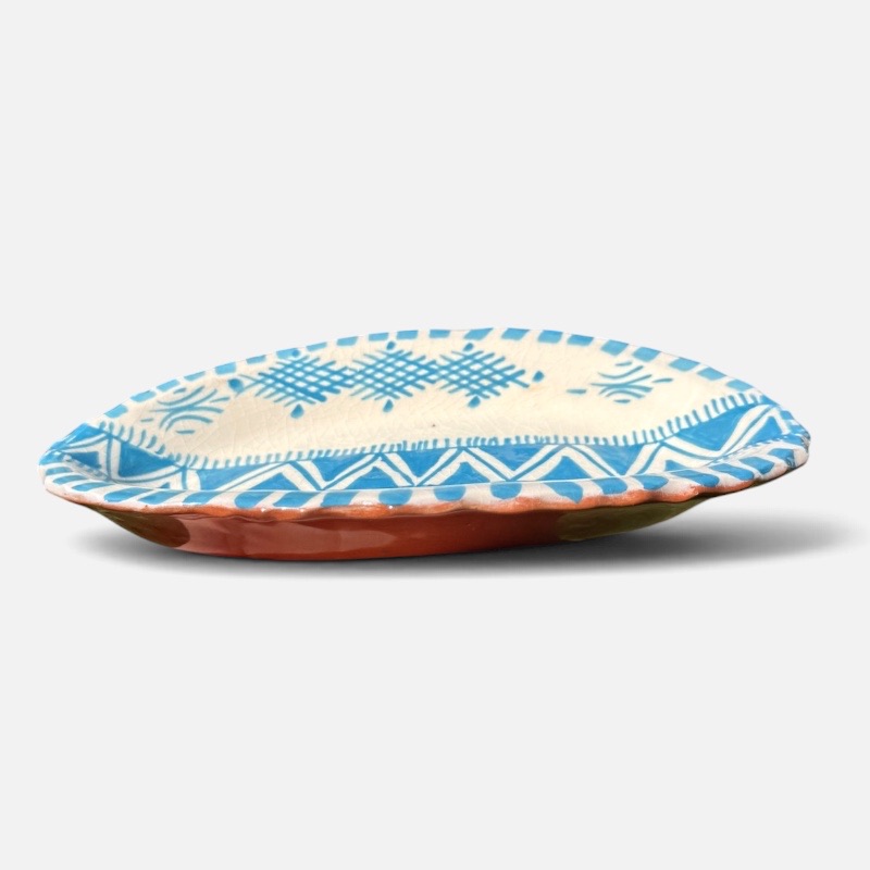 takket fad, blå, 20 cm.