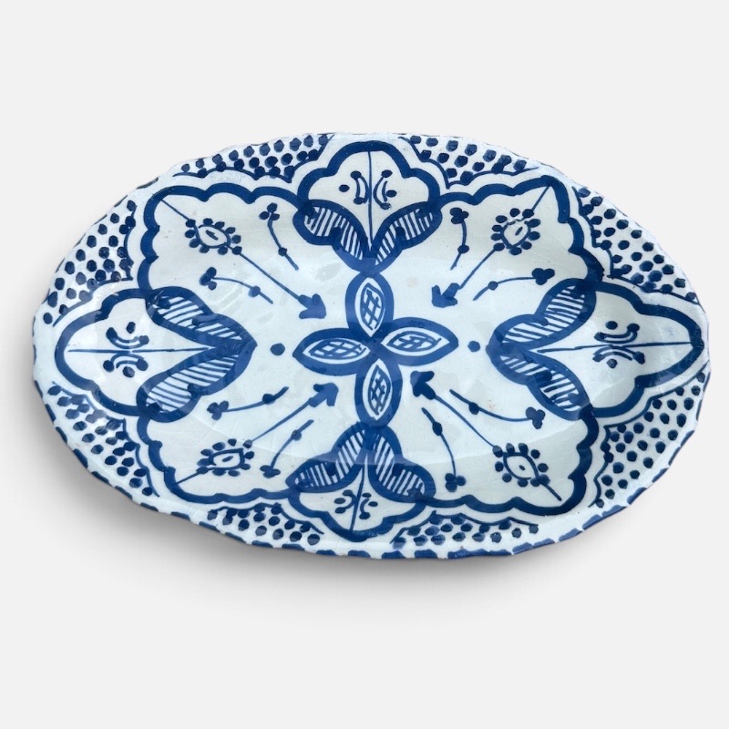 takket fad, blå, 20 cm.