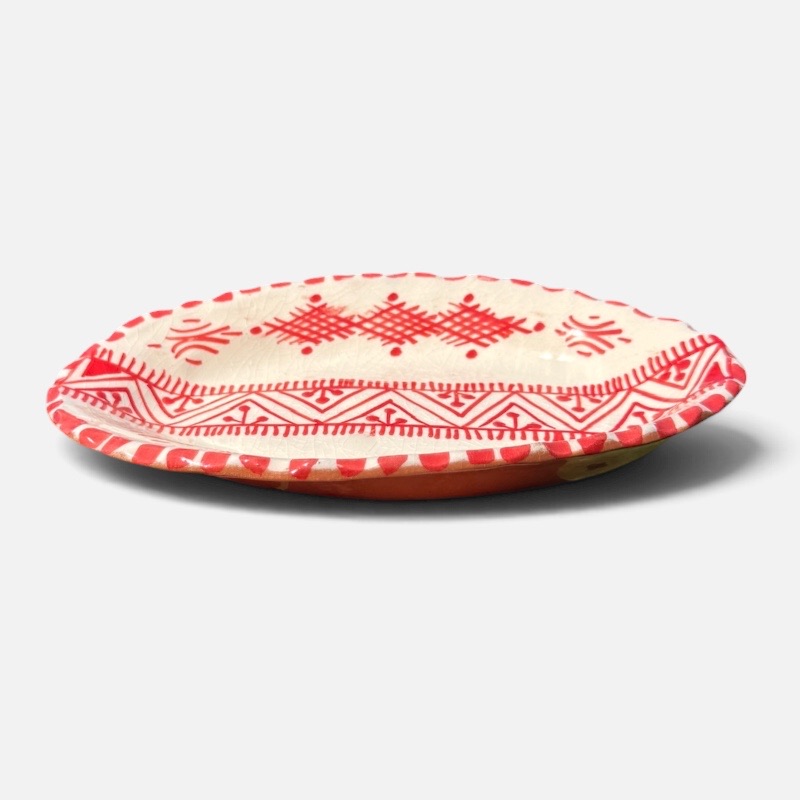 takket fad, rød/orange, 20 cm.