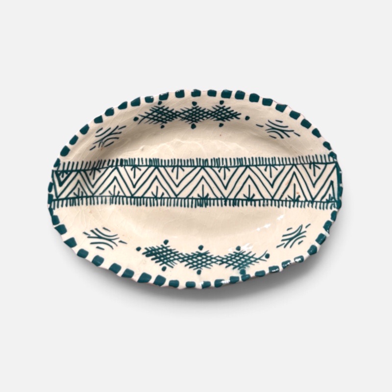 takket fad, GRØN, 20 cm.