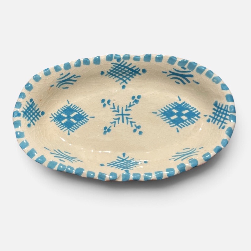 takket fad, blå, 20 cm.