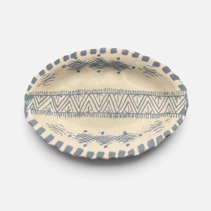 takket fad, sort/grå, 20 cm.