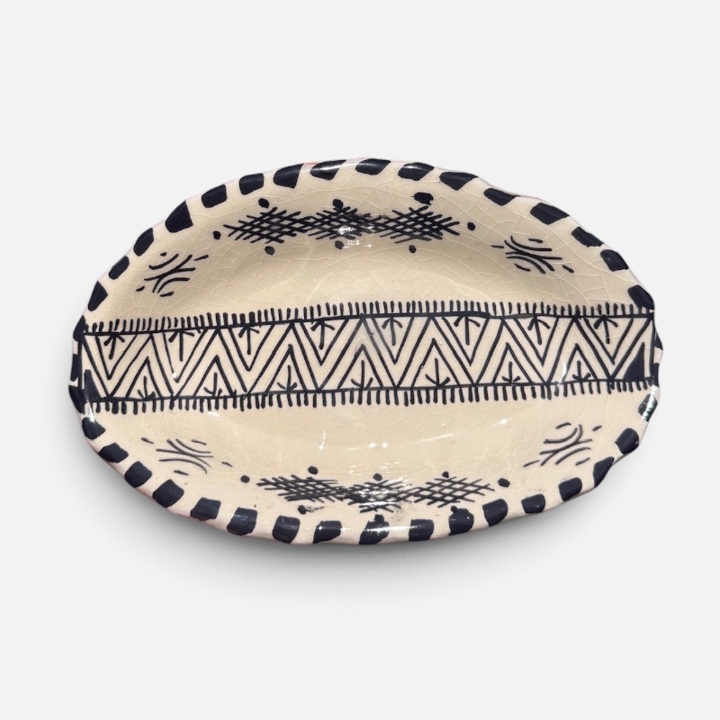 takket fad, sort/grå, 20 cm.
