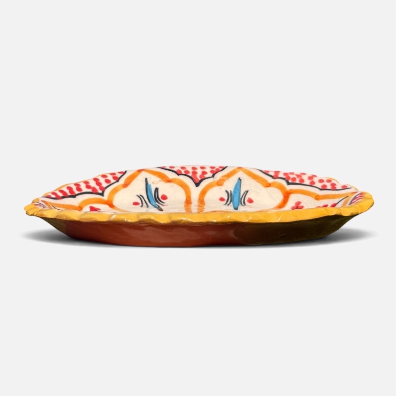 takket fad, rød/orange, 20 cm.