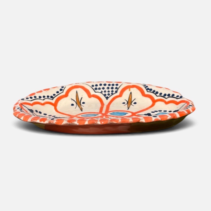 takket fad, rød/orange, 20 cm.