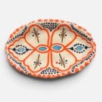 takket fad, rød/orange, 20 cm.