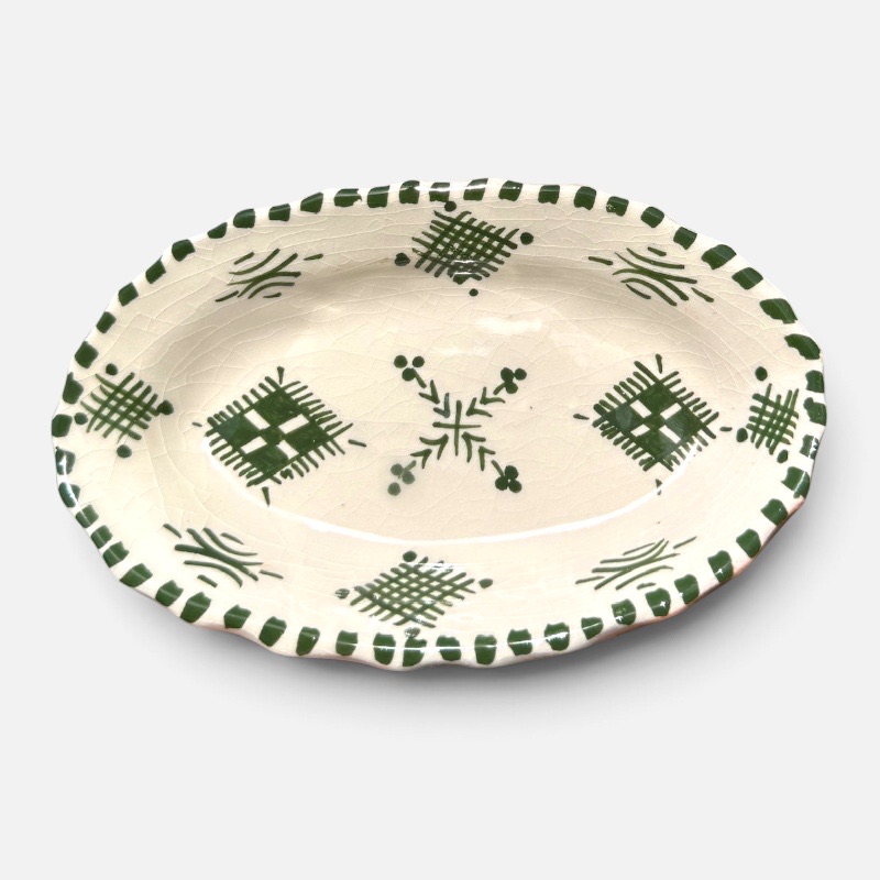 takket fad, GRØN, 20 cm.