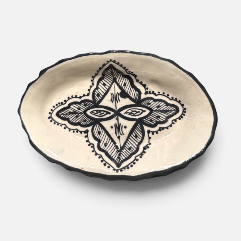 takket fad, sort/grå, 20 cm.