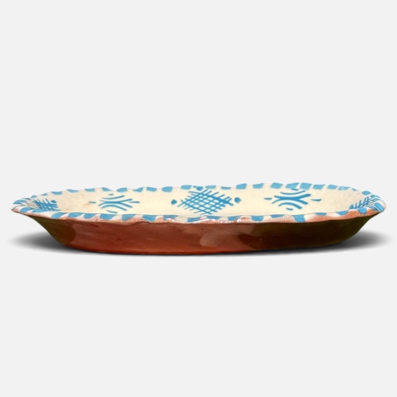 takket fad, blå, 20 cm.