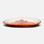 takket fad, rød/orange, 20 cm.
