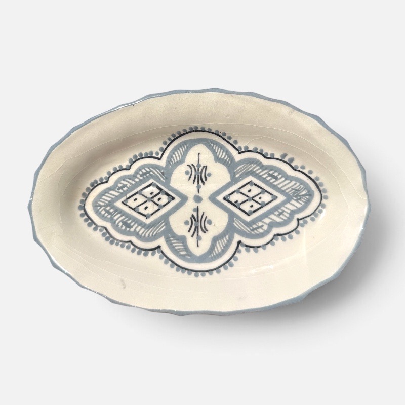 takket fad, sort/grå, 20 cm.