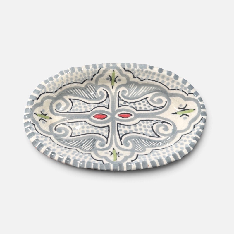 takket fad, sort/grå, 20 cm.