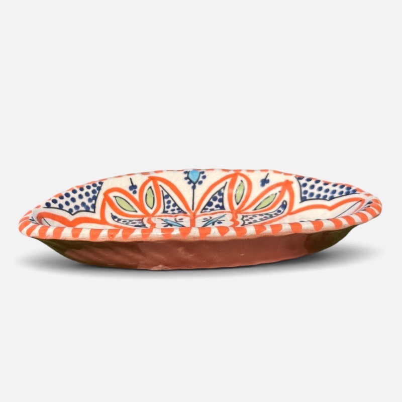 takket fad, rød/orange, 20 cm.