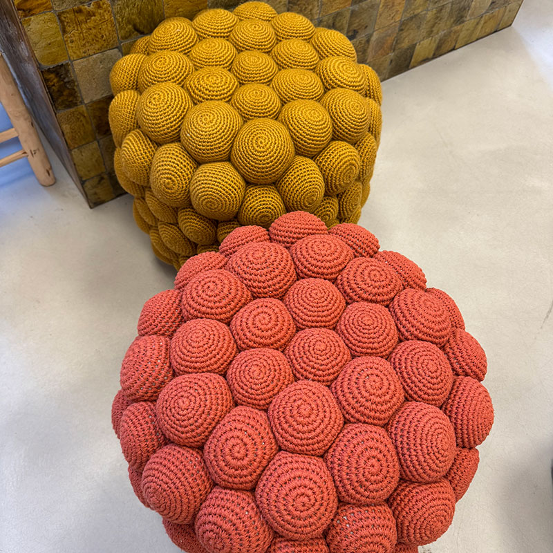 GALET puf/skammel i Terracotta