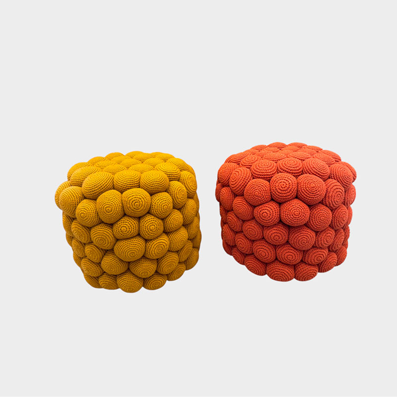 GALET puf/skammel i Terracotta