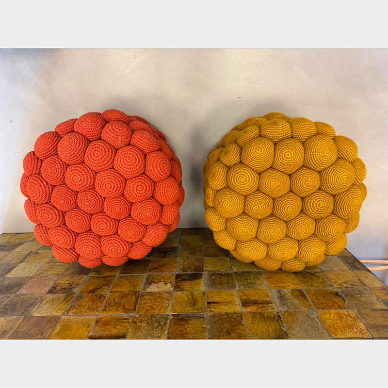 GALET puf/skammel i Terracotta