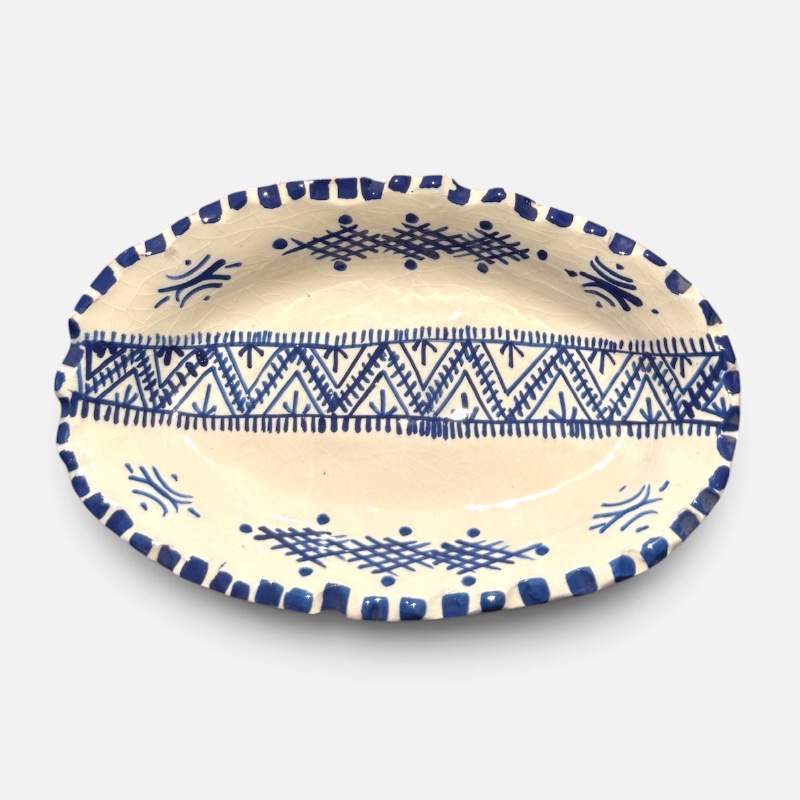 takket fad, blå, 20 cm.