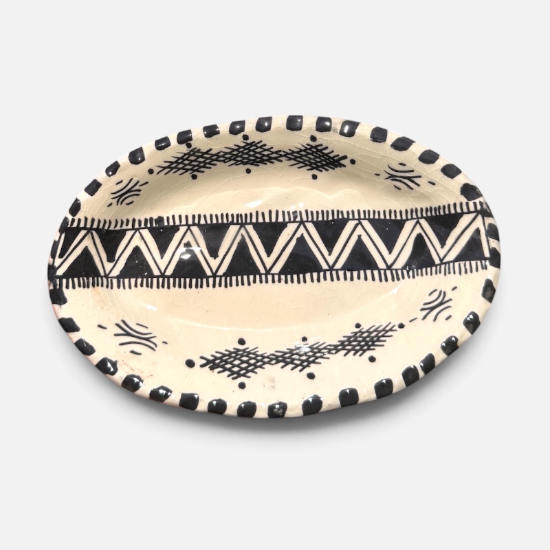 takket fad, sort/grå, 20 cm.