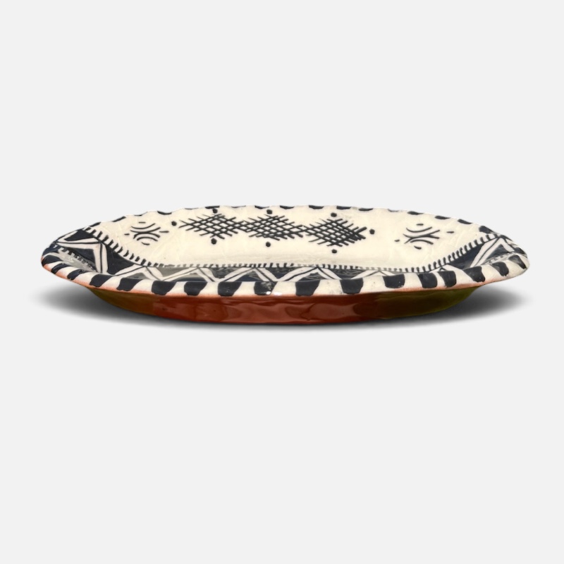 takket fad, sort/grå, 20 cm.