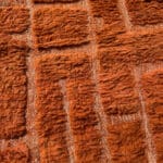 Brændt orange Beni Ouarain tæppe i grafiske mønstre