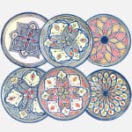 Assiettes marocaines dans des tons bleus/colorés
