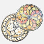 Moroccan plates black and yellow colors