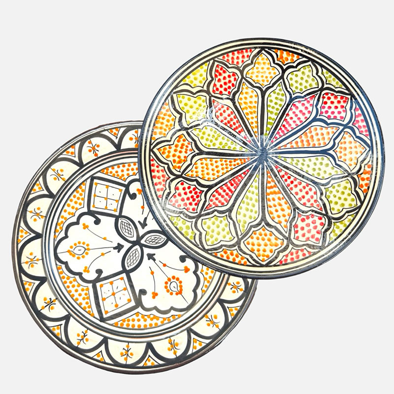 marokkanske-tallerkner_gule Moroccan plates black and yellow colors
