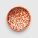 bols de 10 cm de diamètre, couleurs orange et rouge