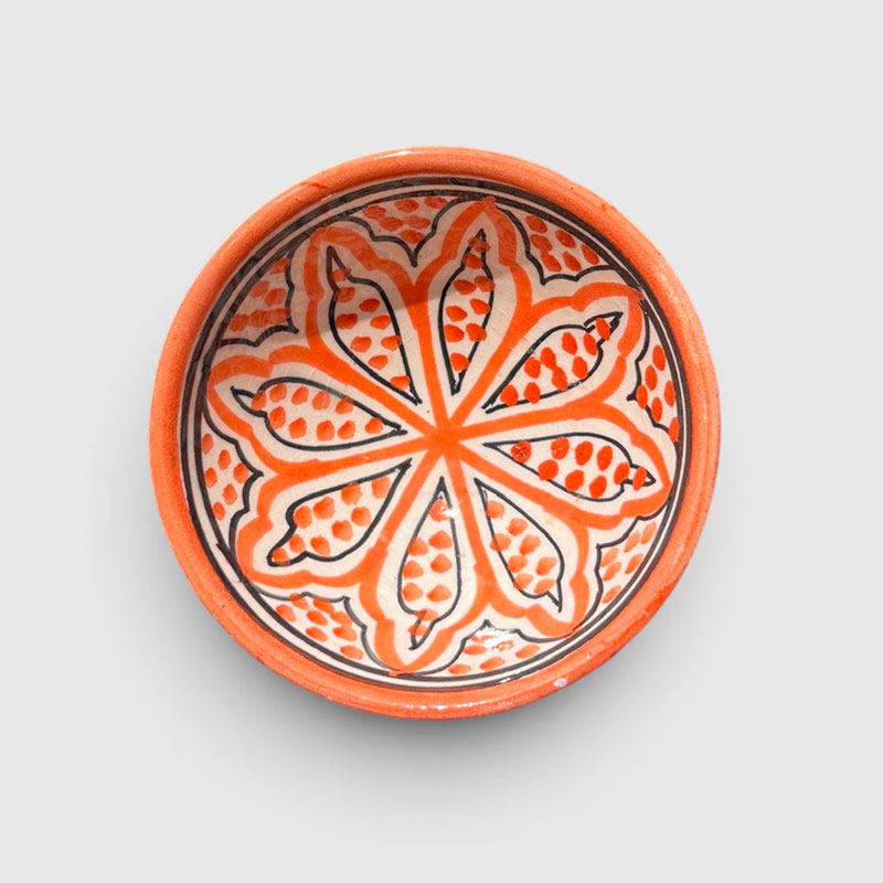 bols de 10 cm de diamètre, couleurs orange et rouge