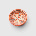 bols de 10 cm de diamètre, couleurs orange et rouge