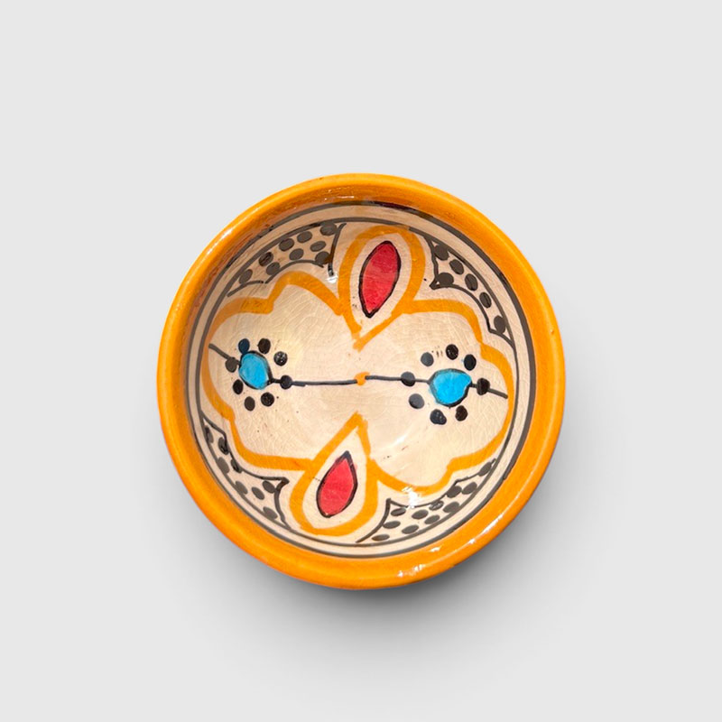 bols de 10 cm de diamètre, couleurs orange et rouge