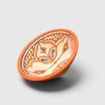 bols de 10 cm de diamètre, couleurs orange et rouge