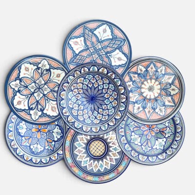 Moroccan dishes - 42 cm - BLUE