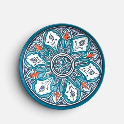 Moroccan ceramic dish _42 cm petrol