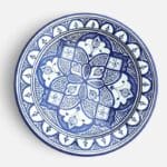 Blue dish 42 cm, handmade in Morocco.