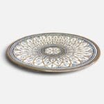 Brown dish with detailed pattern, measures 42 cm, handmade in Morocco.