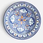 Blue dish 42 cm, handmade in Morocco.