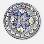 Blue dish 42 cm, handmade in Morocco.