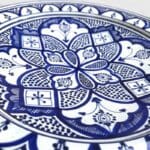 Blue dish 42 cm, handmade in Morocco.