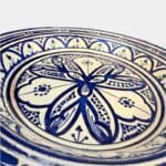 Beautiful couscous dish in ceramic measuring 28 centimeters. Blue, and handmade in Morocco.
