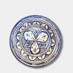 Beautiful couscous dish in ceramic measuring 28 centimeters. Blue. Handmade in Morocco.