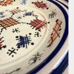 Beautiful couscous dish in ceramic measuring 28 centimeters. Blue, and handmade in Morocco.