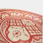 Beautiful couscous dish in ceramic measuring 28 centimeters. red. Handmade in Morocco.