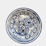 Beautiful couscous dish in ceramic measuring 28 centimeters. Blue. Handmade in Morocco.
