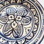 Beautiful couscous dish in ceramic measuring 28 centimeters. Blue. Handmade in Morocco.