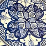 Blue dish 42 cm, handmade in Morocco.